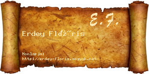Erdey Flóris névjegykártya